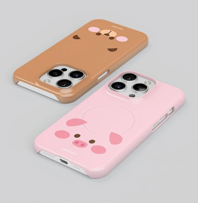 아이폰13프로맥스 맥세이프 케이스 캐릭터 애니멀 페이스 곰 곰 얼굴 프린트
