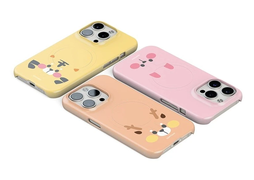 아이폰13프로맥스 맥세이프 케이스 캐릭터 애니멀 페이스 곰 버튼·단자 개방 구조